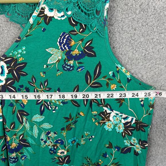 Daniel Rainn Women's Plus Size Green Floral Blouse Lace Detail Size 3X NWOT - Picture 3 of 6